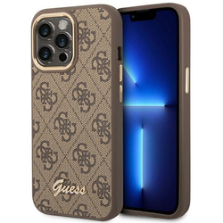 Guess GUHCP14XHG4SHW iPhone 14 Pro Max6,7" brązowy/brown hard case 4G Vintage Gold Logo