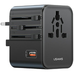 Ładowarka sieciowa USAMS Travel Adapter  CC309 2xUSB-C 25W 4w1 US/AU/EU/UK czarny