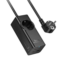 Przedłużacz 2 m Hoco 1 gniazdo + USB A + 3 x USB C QC3.0 PD 3A 67W NS9 czarny