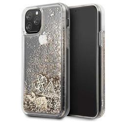 Guess GUHCN58GLHFLGO iPhone 11 Progold/złoty hard case Glitter Hearts