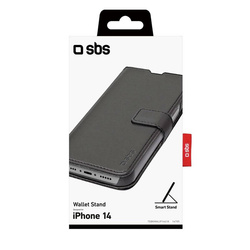 SBS Czarne etui Bookwallet do iPhone'a 14