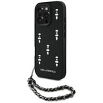 Etui Karl Lagerfeld Saffiano Crystals    w/Chain do iPhone 16 Pro czarny
