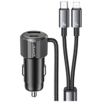 Ładowarka samochodowa USAMS YT Series    CC287 66W 1xUSB-A 1xUSB-C + kabel 2w1 USB-C/Lightning tarnish