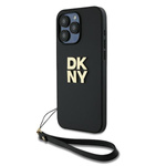 DKNY DKHCP15XPBSWSK iPhone 15 Pro Max6.7" czarny/black hardcase Wrist Strap Stock Logo