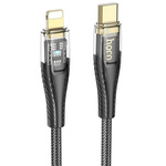 Kabel USB C do Lightning Hoco PD 27W 1,2 m U121 czarny transparentny
