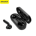AWEI BLUETOOTH HEADPHONES 5.0 T10C TWS + BLACK / BLACK DOCKING STATION
