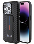BMW Grip Stand Smooth & Carbon case for iPhone 15 Pro - black