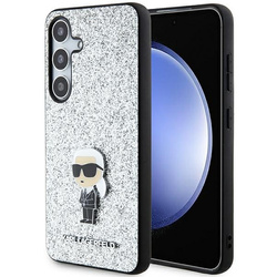 KARL LAGERFELD KLHCS24MGCNPSG S24+ S926 SREBRNY/SILVER HARDCASE FIXED GLITTER IKONIK LOGO PIN