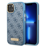Guess GUHMP13MU4GPRB iPhone 13 / 14 / 156.1" niebieski/blue hard case 4G Logo Plate MagSafe