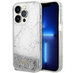 Guess GUHCP14LLCSGSGH iPhone 14 Pro 6.1"biały/white hardcase Liquid Glitter Marble