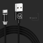 USAMS Kabel magnetyczny U-Sure USB-C1m 2.1A pleciony czarny/black SJ293USB01 (US-SJ293)