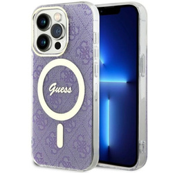 Guess GUHMP14LH4STU iPhone 14 Pro 6.1"purpurowy/purple hardcase 4G MagSafe