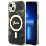 Guess GUHMP14MHTMRSK iPhone 14 Plus/ 15 Plus 6.7" czarny/black hardcase Golden Marble MagSafe