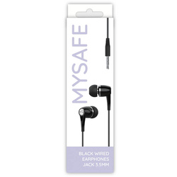 MYSAFE SŁUCHAWKI DOUSZNE PRZEWODOWE EAR35 JACK 3,5MM CZARNY