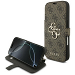 Etui Guess Book 4G Metal Logo do iPhone  17 Pro brązowy