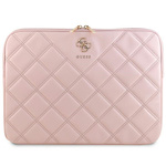 Guess Sleeve GUCS14ZPSQSSGP 14"różowy/pink Quilted 4G