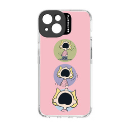 CASE ME by SBS PEANUTS CASE IPHONE 14 WITH CAMERA LENS PROTECTION pink backcover