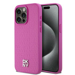 DKNY DKHMP15XPSHRPSP iPhone 15 Pro Max6.7" różowy/pink hardcase Leather Monogram Pattern Metal Logo MagSafe