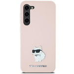 Karl Lagerfeld Silicone Choupette Metal Pin case for Samsung Galaxy S23 Ultra - pink