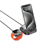 Ładowarka indukcyjna Hoco 3w1 3A 5W kompatybilna z Apple Watch CQ16A czarna