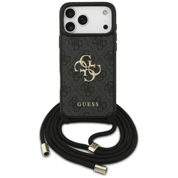 Etui Guess 4G Big Logo Cord Stap         Crossbody do iPhone 17 Pro Max czarny