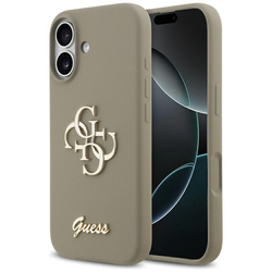 Etui Guess Silicone Big 4G Script do     iPhone 17 brązowy