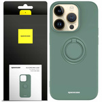 Spacecase Etui Silicone Ring iPhone 14 Pro dark green