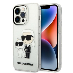 [20 + 1] Karl Lagerfeld KLHCP14LHNKCTGT iPhone 14 Pro 6,1" transparent hardcase IML GLIT NFT Karl&Choupette