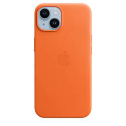 APPLE LEATHER CASE MPP83ZM/A IPHONE 14 ORANGE ORYGINALNA PLOMBA