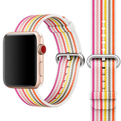 APPLE STRAP WOVEN NYLON MRHD2ZM/A MATERIAŁOWY PASEK DO APPLE WATCH 42MM PINK STRIPE ORYGINALNA PLOMBA