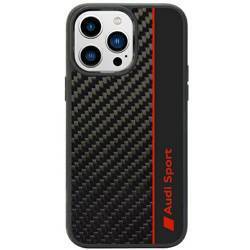 AUDI CARBON FIBER STRIPE IPHONE 14 PRO MAX 6.7" CZARNY/BLACK HARDCASE AUS-TPUPCIP14PM-R8/D1-BK