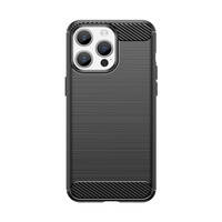 Elastyczne etui wzór karbon do iPhone 15 Pro Max Carbon Case - czarne