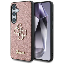 Etui Guess Fixed Glitter Big 4G Metal     Logo do Samsung Galaxy S25 różowy