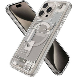 Etui Spigen Ultra Hybrid Mag MagSafe do iPhone 15 Pro, beżowo-przezroczyste (Zero One)