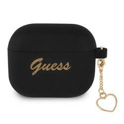 GUESS GUA3LSCHSK AIRPODS 3 COVER CZARNY/BLACK SILICONE CHARM HEART COLLECTION