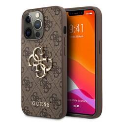 GUESS GUHCP13L4GMGBR IPHONE 13 PRO / 13 6,1" BRĄZOWY/BROWN HARDCASE 4G BIG METAL LOGO