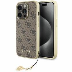 GUESS GUHCP15LGF4GBR IPHONE 15 PRO 6.1" BRĄZOWY/BROWN HARDCASE 4G CHARMS COLLECTION