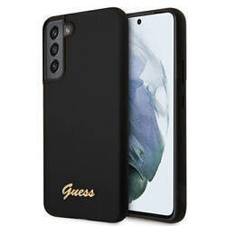 GUESS GUHCS22MLSLMGBK S22+ S906 CZARNY/BLACK HARDCASE SILICONE SCRIPT METAL LOGO