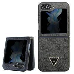 GUESS GUHCZF5P4TDPK F731 Z FLIP5 CZARNY/BLACK HARDCASE LEATHER 4G DIAMOND TRIANGLE