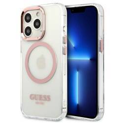 GUESS GUHMP13LHTRMP IPHONE 13 PRO / 13 6,1" RÓŻOWY/PINK HARD CASE METAL OUTLINE MAGSAFE