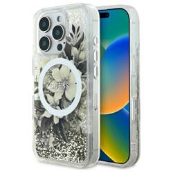 Guess GUHMP16XLFMWTE iPhone 16 Pro Max 6.9" beżowy/beige hardcase Liquid Glitter Flower MagSafe