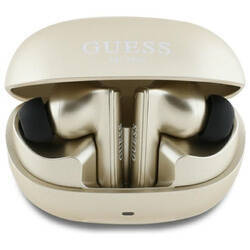 Guess słuchawki Bluetooth GUTWST88MCTGD   TWS + stacja dokująca złoty/gold Capsule Printed Logo