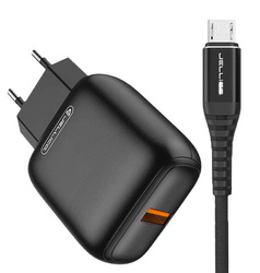 JELLICO ładowarka sieciowa C32 18W 1xUSB QC3.0 + kabel Micro USB Czarny