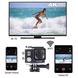 KAMERA SPORTOWA WIFI 4K ZANURZENIE 30M CZARNA