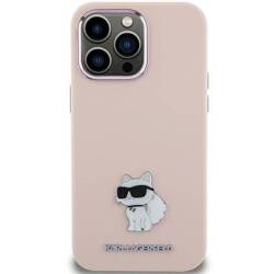KARL LAGERFELD KLHCP15SSMHCNPP IPHONE 15 / 14 / 13 6.1" RÓŻOWY/PINK SILICONE CHOUPETTE METAL PIN