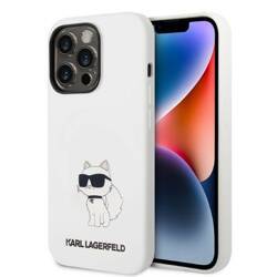 KARL LAGERFELD KLHMP14LSNCHBCH IPHONE 14 PRO 6,1" HARDCASE BIAŁY/WHITE SILICONE CHOUPETTE MAGSAFE