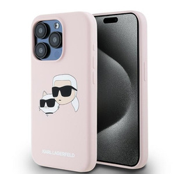 KARL LAGERFELD KLHMP15LSKCHPPLP IPHONE 15 PRO 6.1" RÓŻOWY/PINK HARDCASE SILICONE KARL & CHOUPETTE MAGSAFE