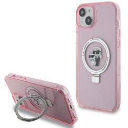 KARL LAGERFELD KLHMP15MHMRSKCP IPHONE 15 PLUS / 14 PLUS 6.7" RÓŻOWY/PINK HARDCASE RING STAND KARL&CHOUPETTTE MAGSAFE