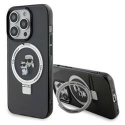 KARL LAGERFELD KLHMP15XHMRSKCK IPHONE 15 PRO MAX 6.7" CZARNY/BLACK HARDCASE RING STAND KARL&CHOUPETTTE MAGSAFE