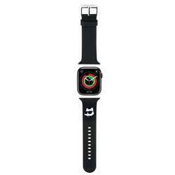 KARL LAGERFELD PASEK KLAWLSLCNK APPLE WATCH 42/44/45/49MM CZARNY/BLACK STRAP 3D RUBBER CHOUPETTE HEAD